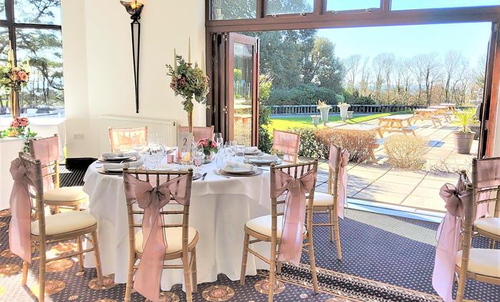Garden Room overlooking the patio and terrace
